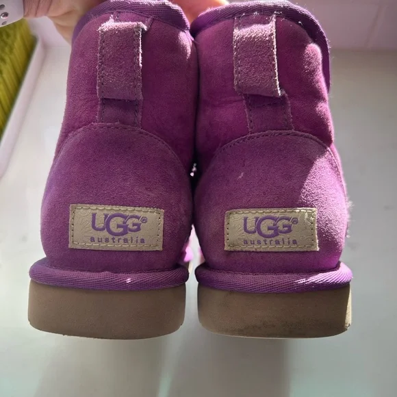 UGG Women's Purple Suede Slippers - Picture 2 of 6